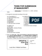Instructions For Submission of Manuscript