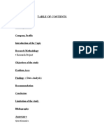 Industry Profile Company Profile Introduction of The Topic Research Methodology