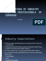 Expectations of Industry From The Professionals of Tomorrow