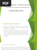 Healthcare Management - Case Study Presentation: Confidentiality of Patients Healthcare Records