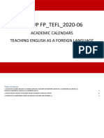 GROUP FP - TEFL - 2020-06: Academic Calendars Teaching English As A Foreign Language