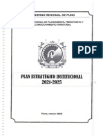 Plan Estrategico Institucional Pei 2021-2025 Del Pliego 458 GR Puno