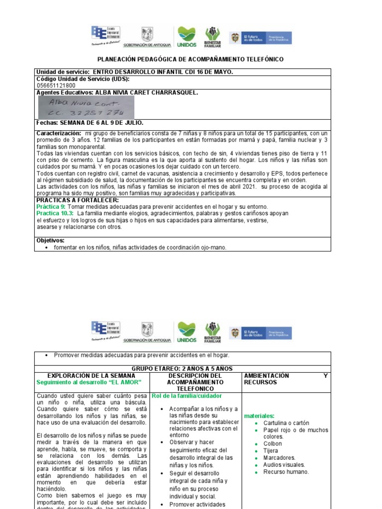 Planeacion Del 6 Al 9 de Julio 2021 | PDF | Aprendizaje | Amor