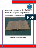 Lista de Chamada de Escola Dominical para Impressão: Sacerdote de Judá - o Blog de Estudos Bíblicos