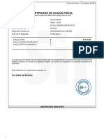 Certificado Avaluo Fiscal Oficina