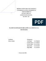 Planes nacionales en relación a la ciencia y tecnología