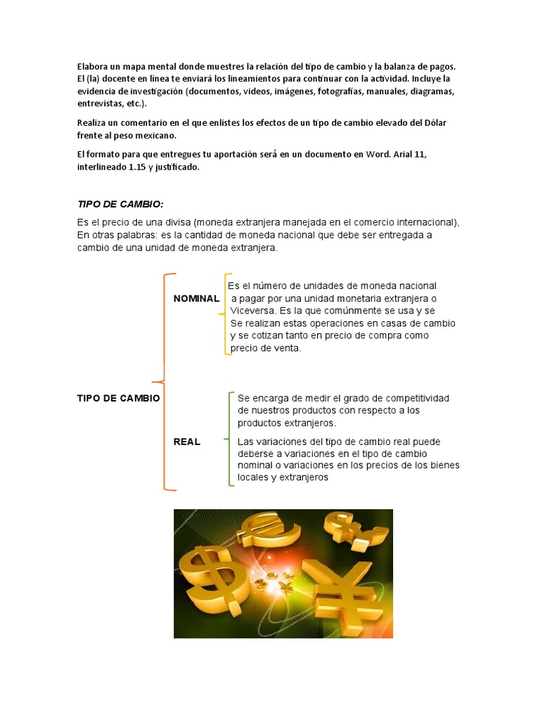 Mapa Mental: Tipo de Cambio y Balanza de Pagos | PDF | Tipo de cambio ...