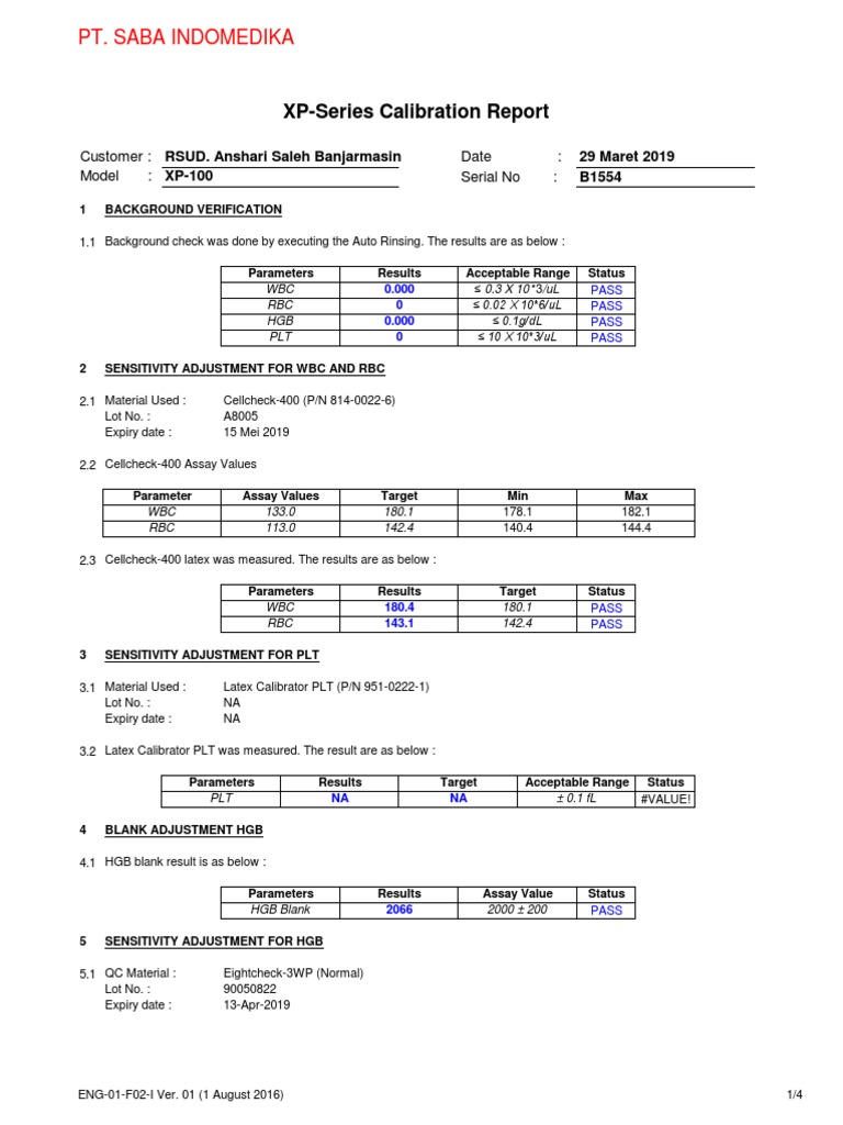Calibration Report for XP-Series Analyzer | PDF | Scientific Method ...