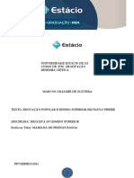 2021 - Resenha Crítica - Didática Do Ensino Superior - Pós Graduação - Fevereiro