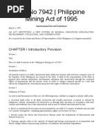 RA No 7942 - Philippine Mining Act of 1995: CHAPTER I Introductory Provision