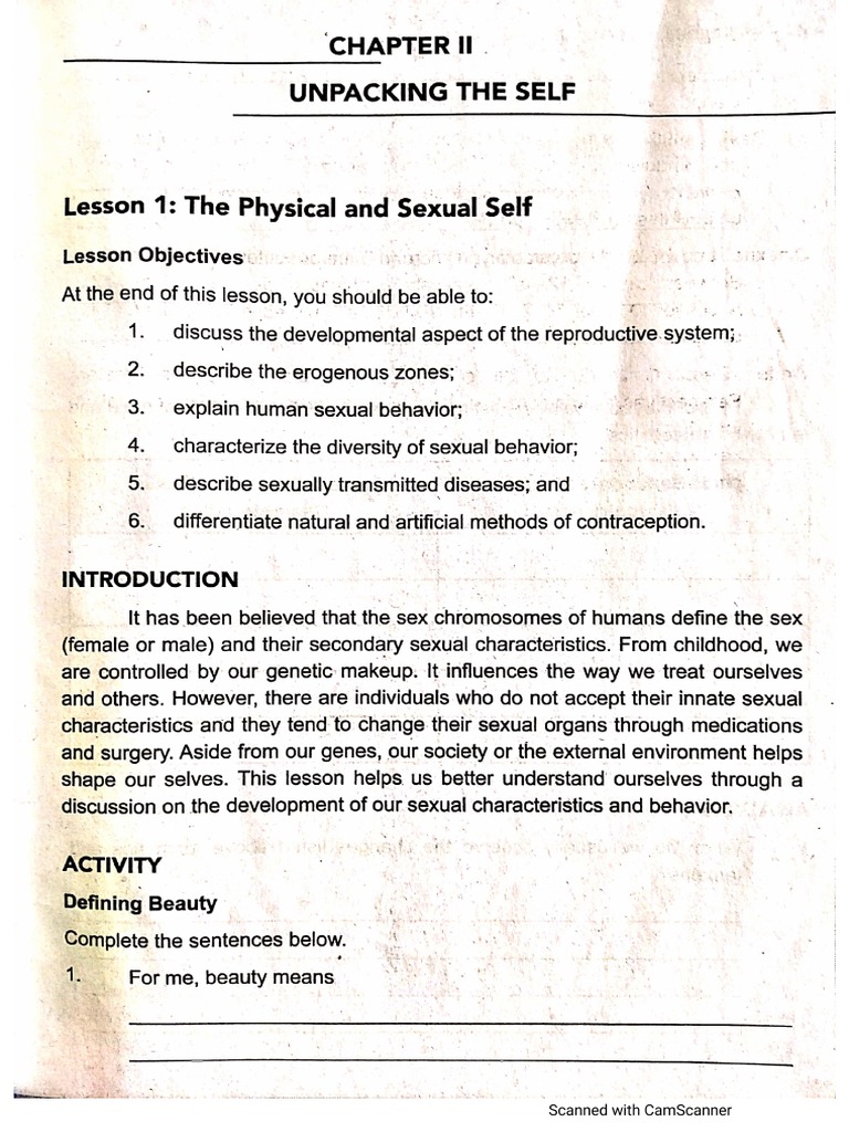 CHAPTER 2 LESSON 1 The Physical Sexual Self | PDF
