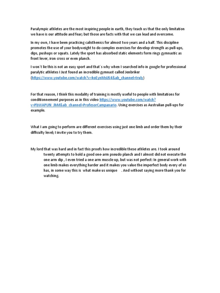 Paralympic Athletes-Script | PDF