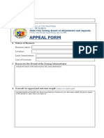 Appeal Form: Iloilo City Zoning Board of Adjustment and Appeals