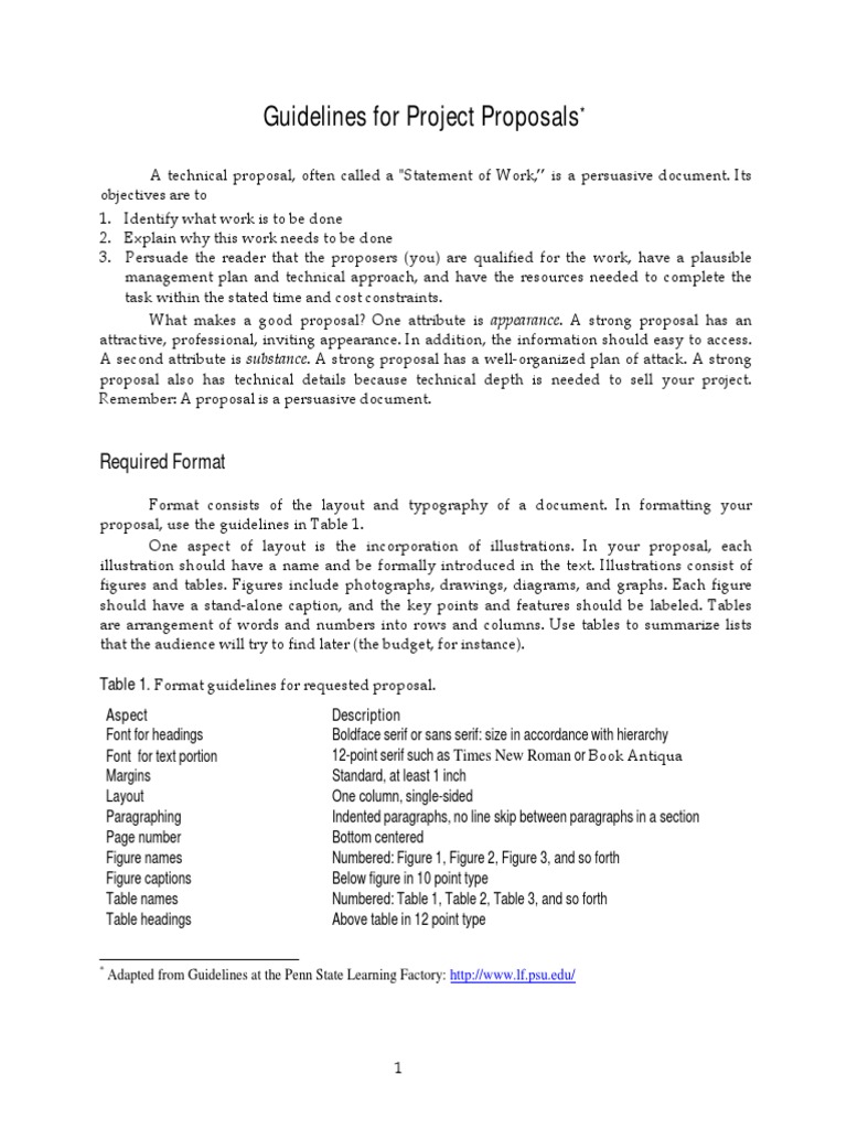 Project Proposal Writing Guidelines | PDF | Project Management | Page ...