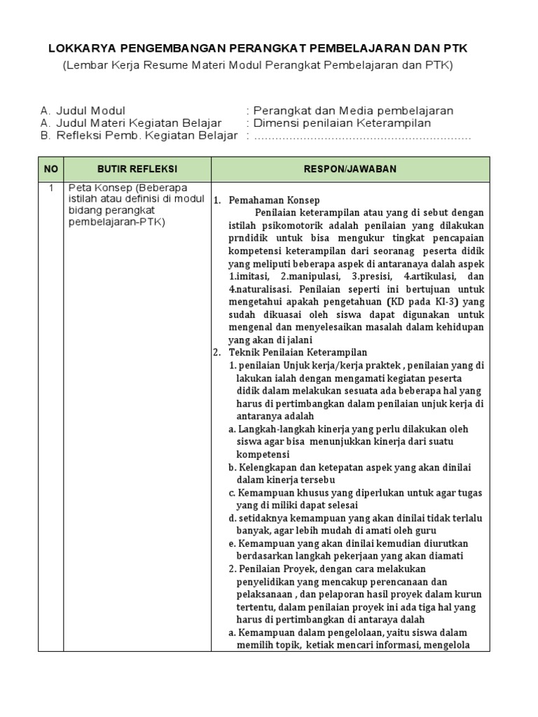 Instrumen Penilaian Keterampilan PTK | PDF | Karier & Perkembangan | Seni