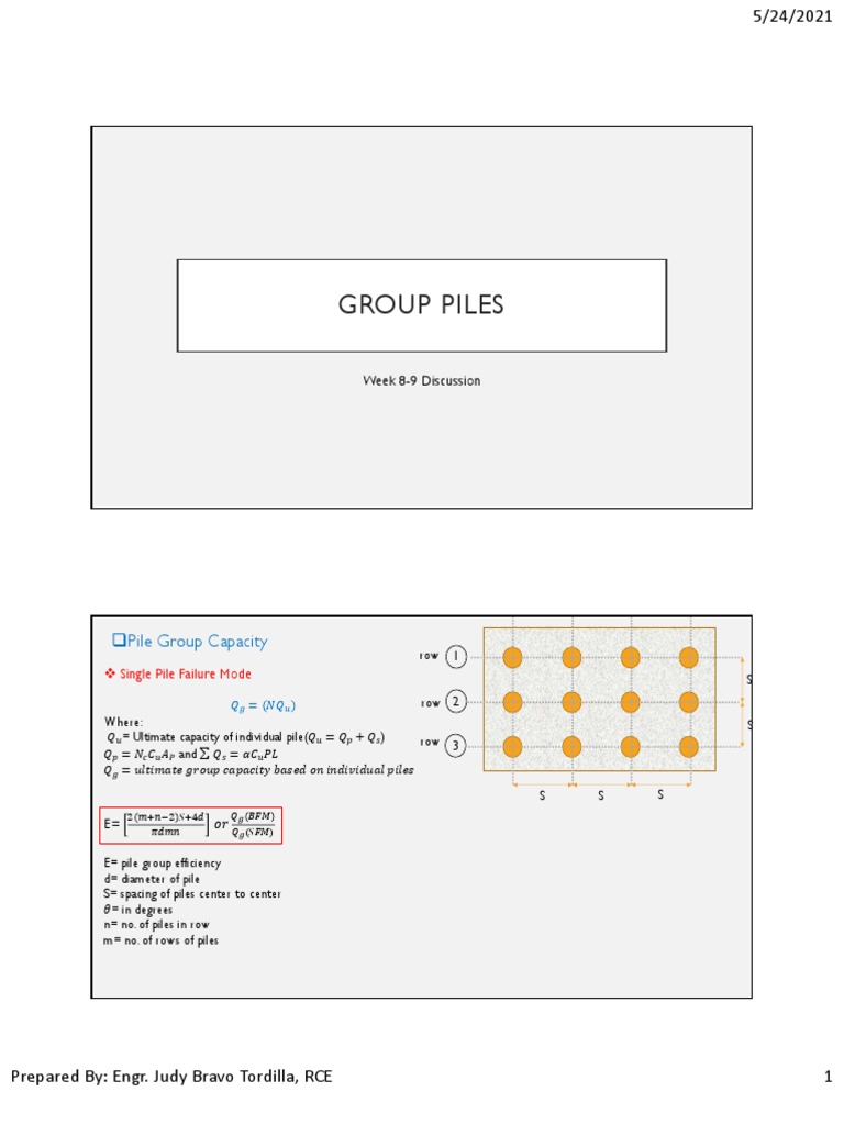 Pile Group Capacity Analysis and Design | PDF | Deep Foundation ...