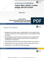 Praktikum Kimia Dasar II - Asam, Basa, Garam, Larutan Penyangga, Dan PH Larutan