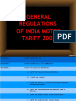 General Regulations of India Motor TARIFF 2002