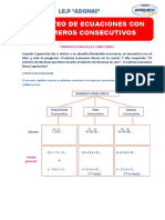 ECUACIONES CON NÚMEROS CONSECUTIVOS