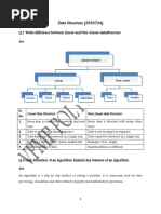 Data Structure (3330704) : Q.1 Write Difference Between Linear and Non-Linear Data