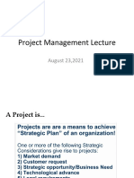 Project Management Lecture August 232021