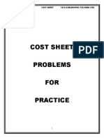 Additional Practice Sums On Cost Sheet