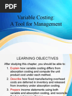 Variable Costing-A Tool For Management