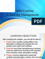 Variable Costing-A Tool For Management