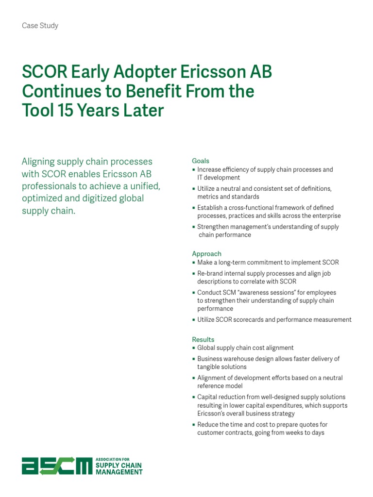 Ericsson Case Study | PDF | Supply Chain | Supply Chain Management