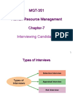 MGT-351 Human Resource Management Chapter-7 Interviewing Candidates