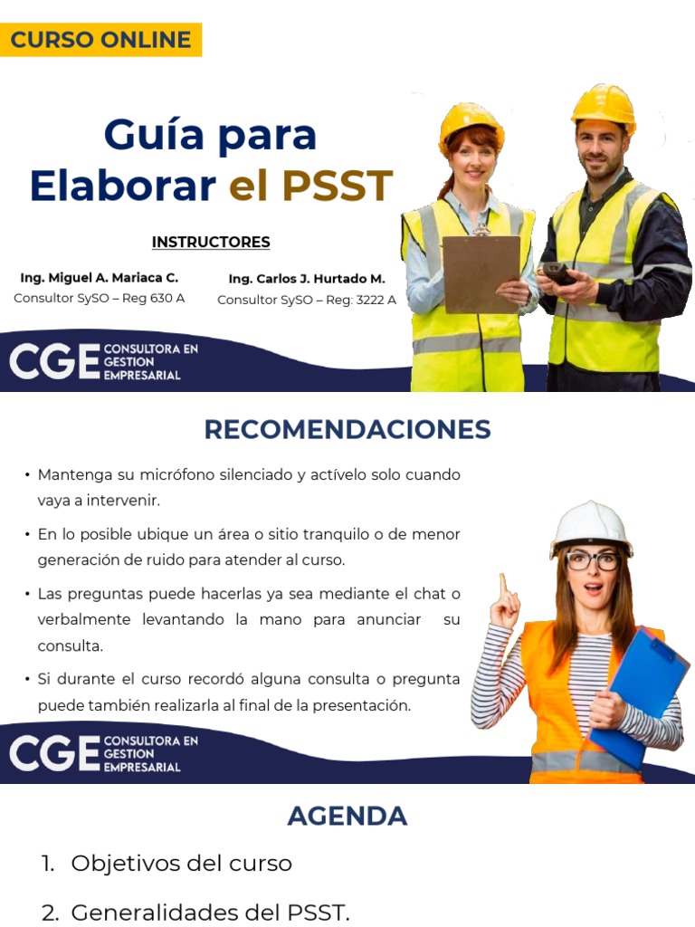 Diapositivas - Guia para Elaborar El PSST | PDF | Seguridad y salud ...