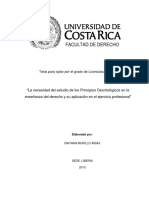 La Necesidad Del Estudio de Los Principios Deontológicos en La Enseñanza Del Derecho y Su Aplicación en El Ejercicio Profesional