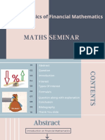 TOPIC: Basics Of: Financial Mathematics