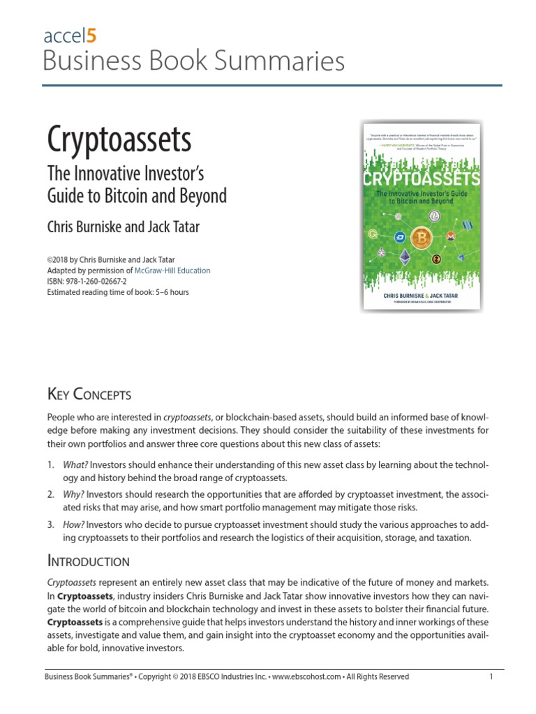 Cryptoassets: Business Book Summaries | PDF | Investing | Investor
