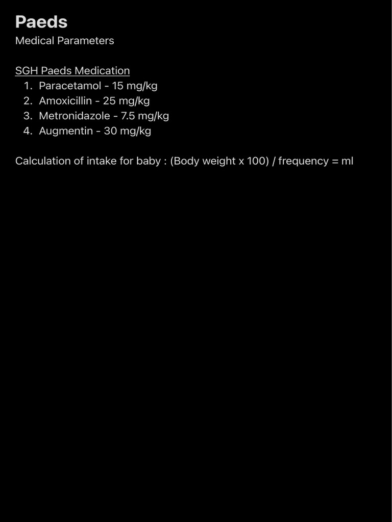 Paeds medication parameters and fbc reference ranges pdf congenital