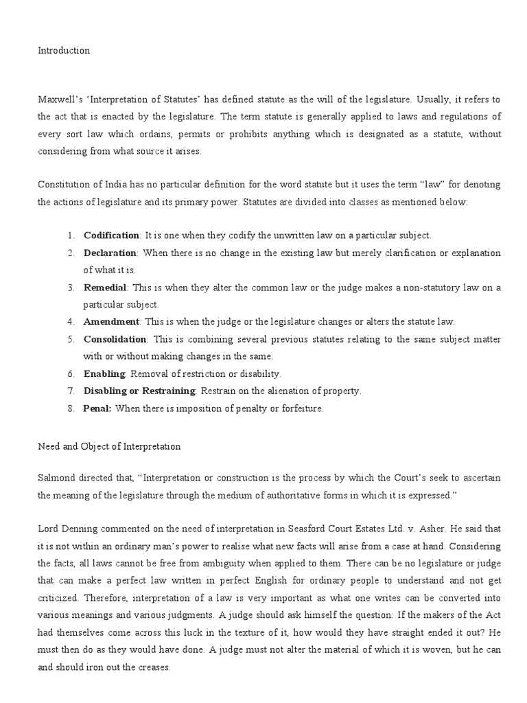 Principles of Statutory Interpretation | PDF | Statutory Interpretation ...