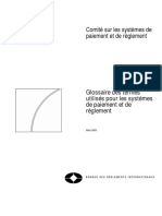 Glossaire Des Termes Utilisés Pour Les Systèmes de Paiement Et de Règlement