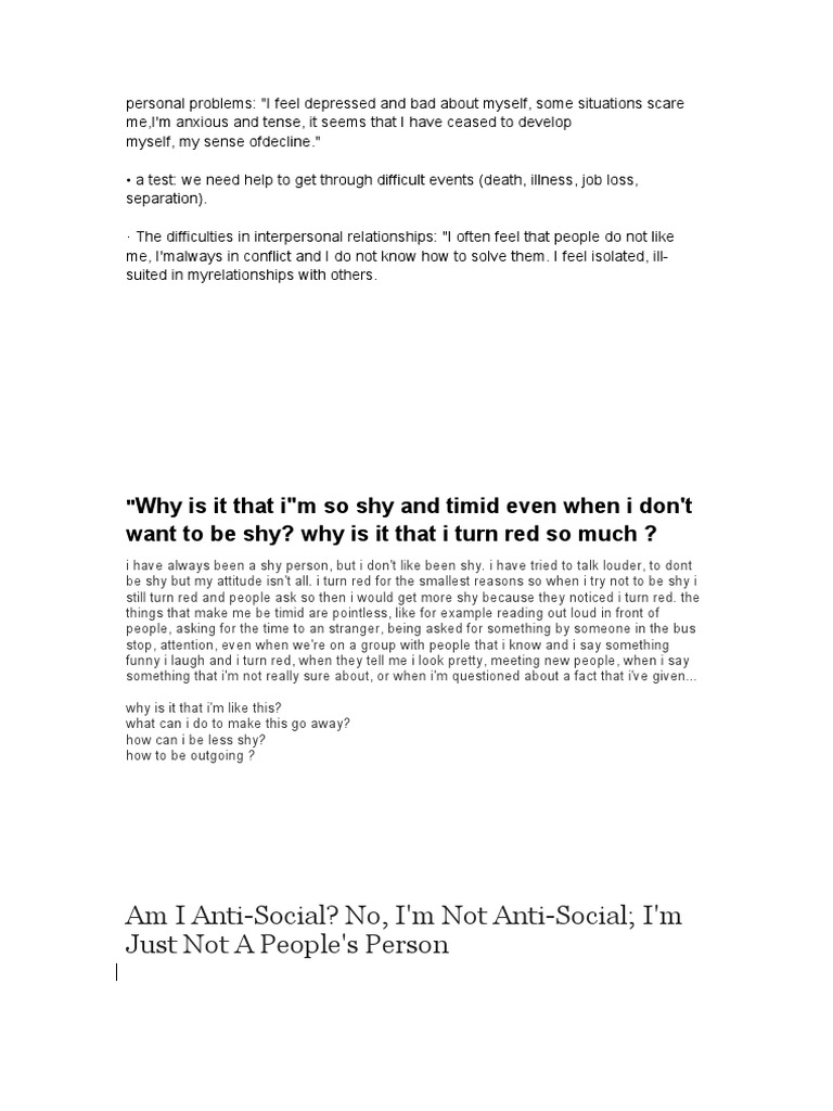 Personal Problems | PDF
