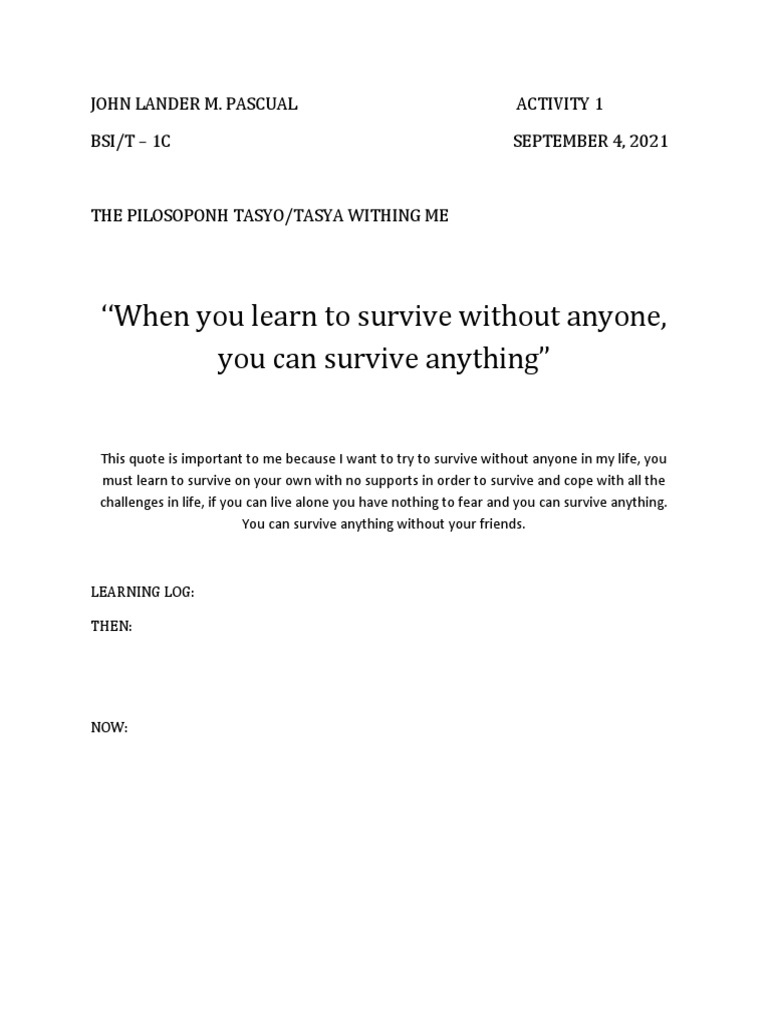 Uts Activity 1 | PDF | Self-Improvement