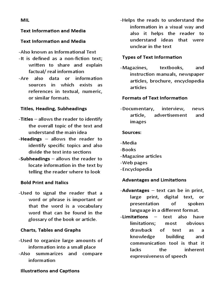 Understanding Informational Text Types | PDF | Information | Cognition