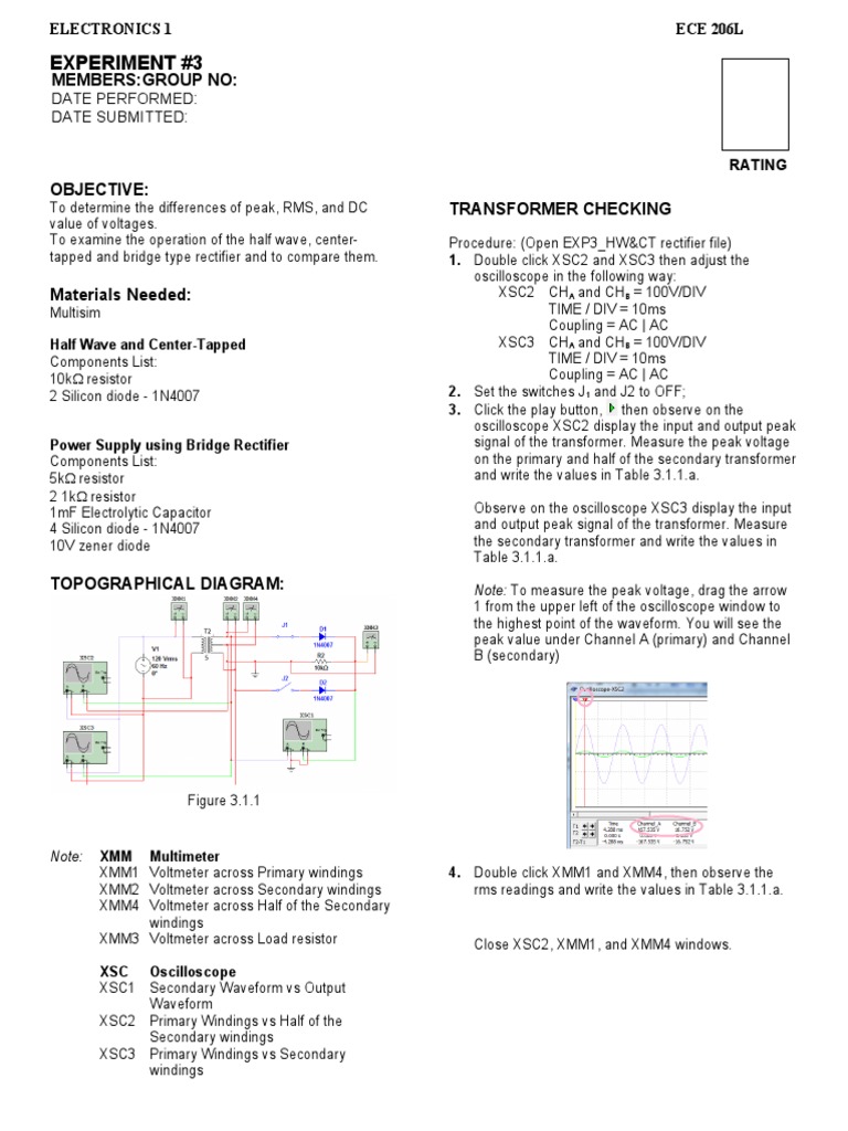 Experiment 3 MembersGroup No Download Free PDF Rectifier Root