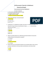 Managerial Economics Tutorial 1 Solution