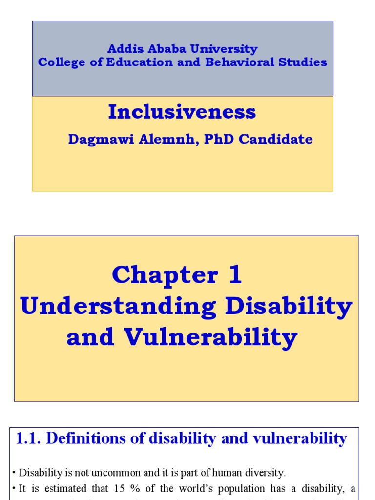 Chapter 1 Understanding Disability Vulnerability Final Pdf