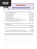 Workshop 1: Introducing Economics