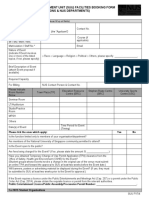 Sports & Utown Management Unit (Suu) Facilities Booking Form (Nus Student Organisations & Nus Departments)