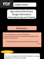 Competency Agricultural Machinery Design, Fabrication/ Manufacturing and Testing