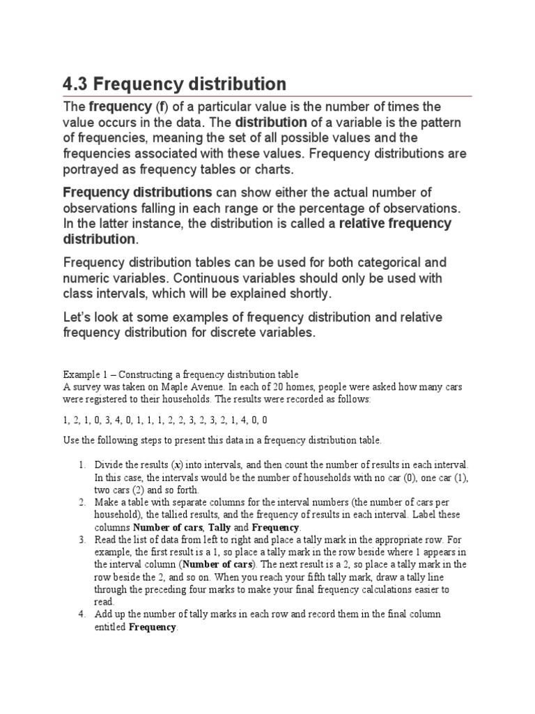 Frequency Distribution Explained | PDF | Probability Distribution ...