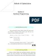Mathematical Methods of Optimization: Section 2: Nonlinear Programming
