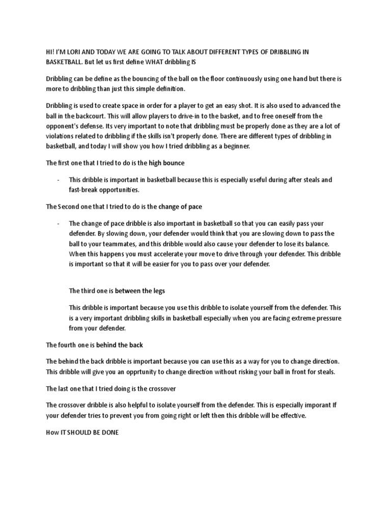 Exploring Basic Basketball Skills: A Beginner's Guide to Dribbling ...