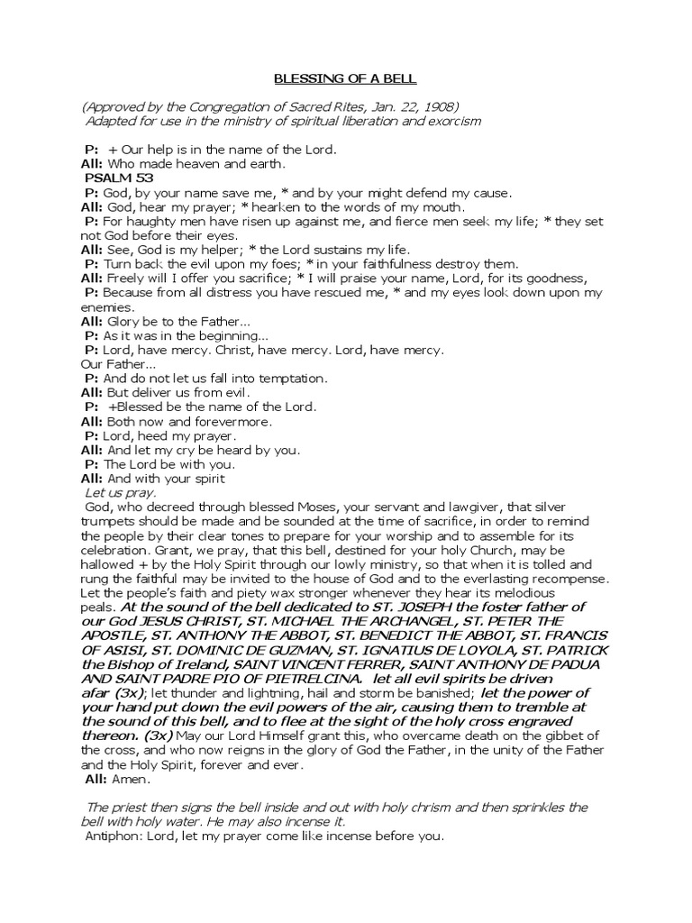Blessing of A Bell | PDF | Jesus | Prayer